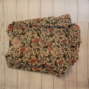 Democracy floral print ruffle sleeve blouse - Size Large